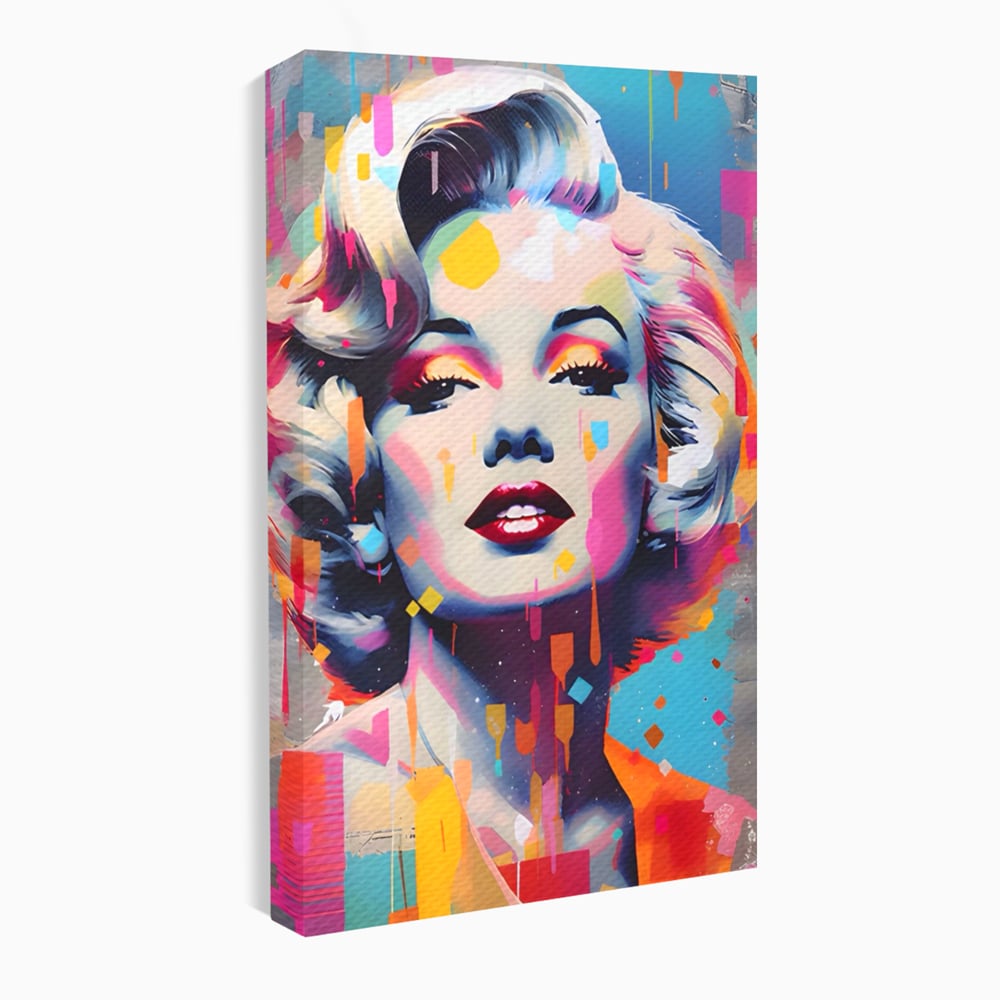 Tablou canvas cu tablou canvas portret pop art marilyn monroe, fara rama, pe sasiu de lemn